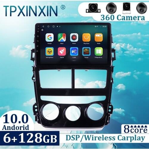 6+128GB For Toyota Yaris Vios 2017- 2020 Android 10 Carplay Radio Player Car GPS Navigation Head Unit Car Radio with Screen
