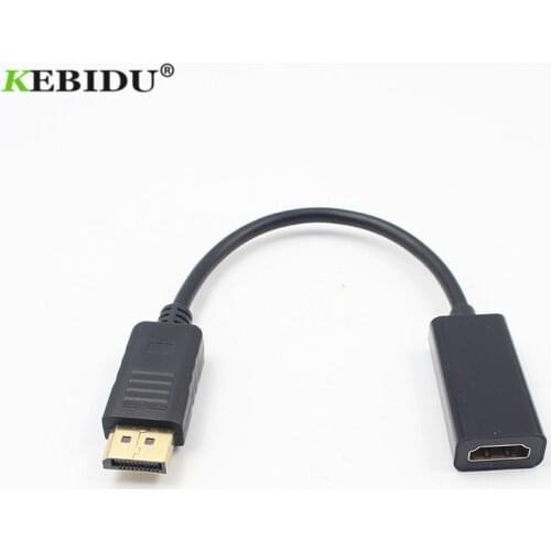 Kebidu DP to HDMI-compatible Adapter Support 1080P HDTV Cable Adapter Converter Male to Female for HDTV Projector Display