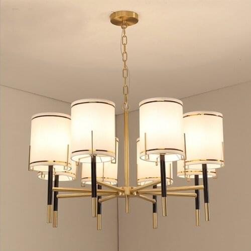 American Minimalist Fabric Led Pendant Lights Lustre Bedroom Living Dining Room Indoor Lighting Lamp Decor Hanging Light Fixture