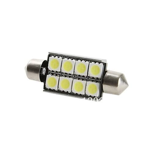 Free Shipping 10pcs AMPOULE A LED SMD XENON C5W C10W 39mm 42mm NAVETTE BLANC ANTI ERREUR ODB 12V