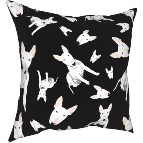 Bull Terrier Pillowcover Home Decorative Dog Animal Cushion Cover Throw Pillow for Sofa Polyester Double-sided Printing Novelty