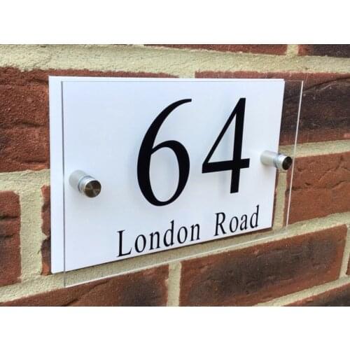 DIY House Number CONTEMPORARY GLOSS WHITE DECORATIVE HOUSE NUMBER SIGN PLAQUE / DOOR SIGN / NAME