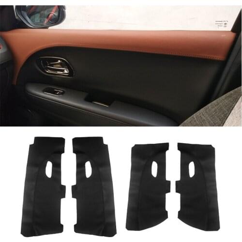 For Honda XRV Vezel H-RV only 4 door car Door Armrest Panel Microfiber Leather Cover Protective Trim with Mount Fittings