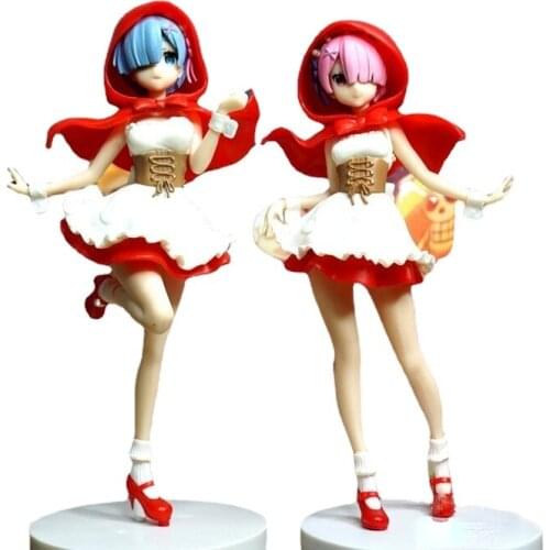 BANDAI 21CM PVC Anima Life in a different world from zero Little Red Riding Hood Rem Action Figure Model Decoration Model