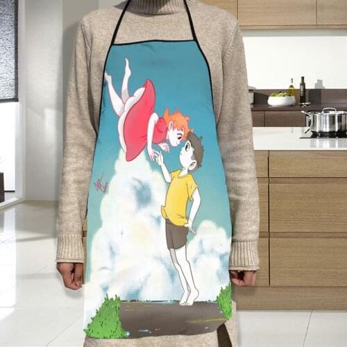 Ponyo Apron Oxford Cloth Waterproof Men/Women Kitchen Apron Household Cleaning For Home And Kitchen Accessories