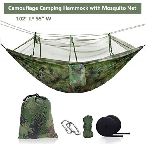 Camping Hammock,Lightweight Nylon Portable Hammock with Tree Straps,Parachute Hammock for Camping,hiking,Family Leisure,Survival