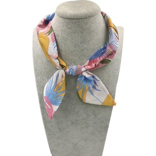 HanJing Luxury Brand Woman Print Scarf Ladies Shawls Charm Elegant Cute Small Square Silk Scarf Necklace Wrap Scarf For Woman