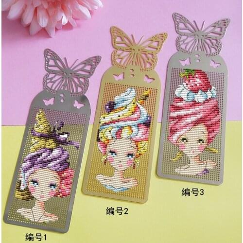 Icecream girl Bookmark Princess DIY Craft Stich Set Cross Stitch Needlework Embroidery Crafts Counted Cross-Stitching Kit