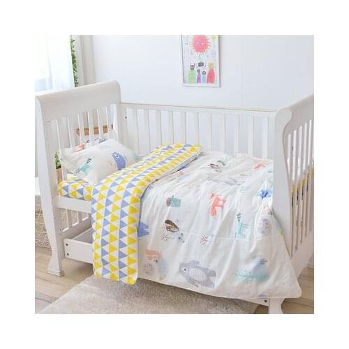 New Arrive Baby Room Cotton Crib Bed Linen Kit Cotton Baby Bedding Set For Girl Boys Warm ,Duvet/Sheet/Pillow, with filling