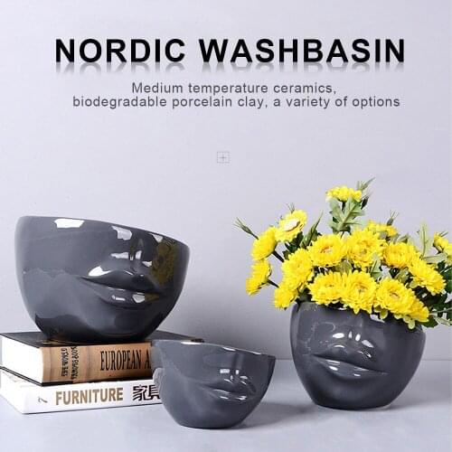 Desktop Decor 5.5inch Indoor Decor Succulent Plant Pot 5.5inch Garden Decoration Lips Planter Bonsai Ceramic Festival Gifts