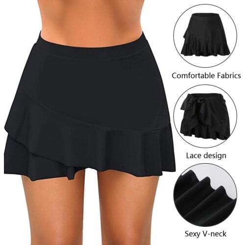 Bikini Bottom Tankini Swim Skirt Underwear Women Panties Sexy Lingerie Swimwear Swimsuits Bathing Suit Skirt Build-in Brief New