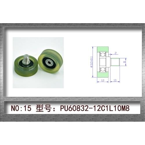 Window M8X10 Screw Polyurethane Enclosure 608Z Bearing Roller Diameter 32mm Thickness 12mm 10pcs/lot