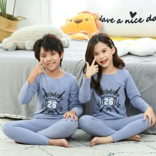 Teens Pajamas Long Sleeve Sleepwear for Kids Boys Cartoon Animal Pyjamas Toddler Girls Clothes Autumn Winter Childrens Costume