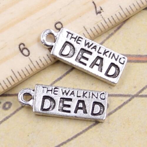 20pcs Charms The Walking Dead 21x7mm Tibetan Silver Color Pendants Antique Jewelry Making DIY Handmade Craft