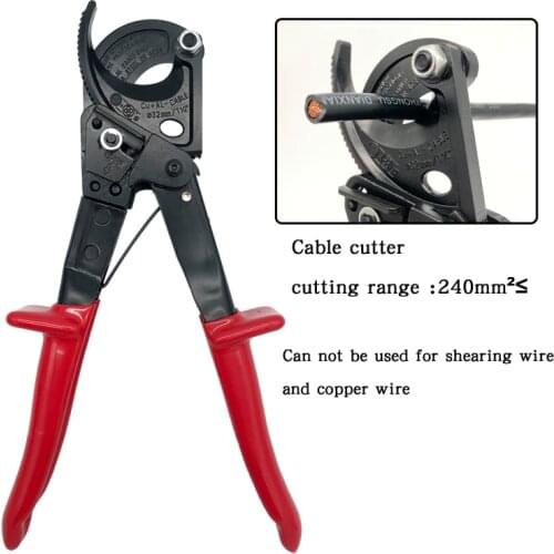 Ratchet Cable Cutter, Wire Stripper, Electrical Maintenance, Electricians Tool, Quick Knife Edge