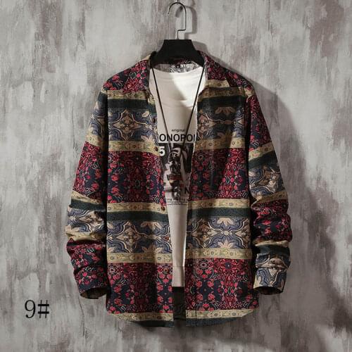 Fashion Rose Flower Printed Turn-Down Collar Slim Fit Shirt For Mens Clothing Japanese Style Hawaiian Beach Shirts Mens Casual