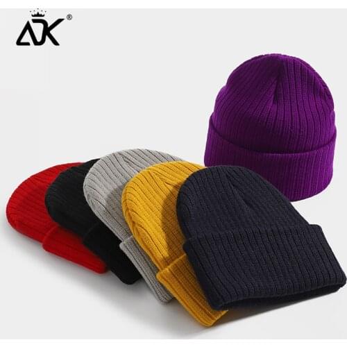 Unisex Hat Winter Beanie Ribbed Knitted Bonnet Soft Breathable Gorros Warm Brimless Hat Casual Stretchy Child Adult Beanie