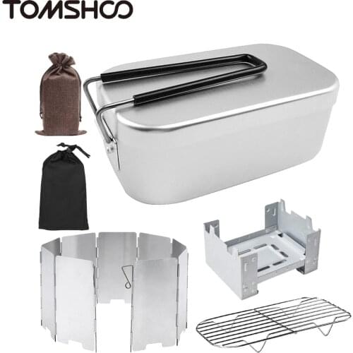 Lunch Box Folding camping Stove Folding Steaming Rack Combo Set for Picnic Camping Hiking Fishing Mountaineering Lunch Boxs