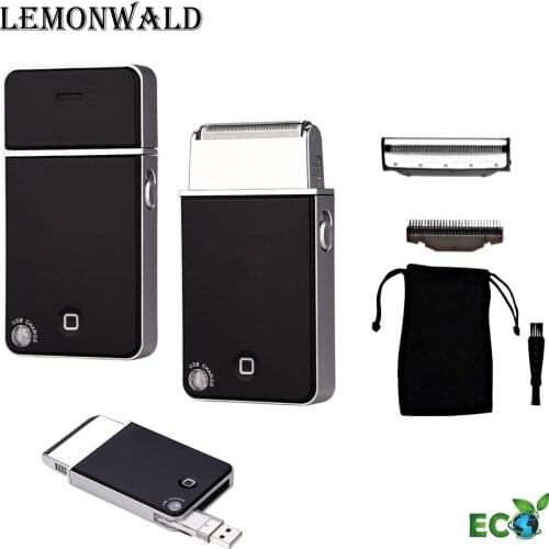 USB Rechargeable Men Electric Shaver Beard Trimmer Razor Reciprocating Mini Pocket Slim Foil Remover Face Shaving Machine