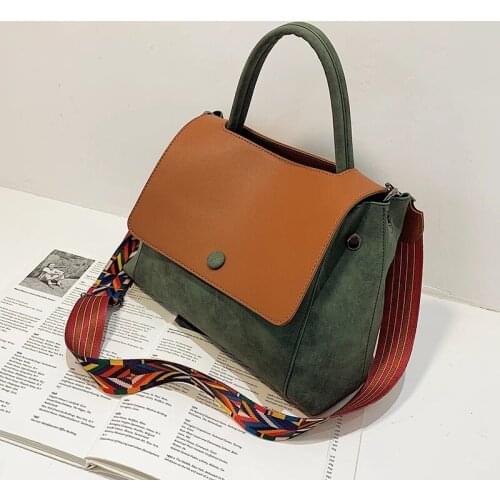 Solid Color Nubuck Large Capacity Handbags For Women 2021 Female Shoulder Bag Retro Daily Totes Lady Elegant Handbags Hand Bag