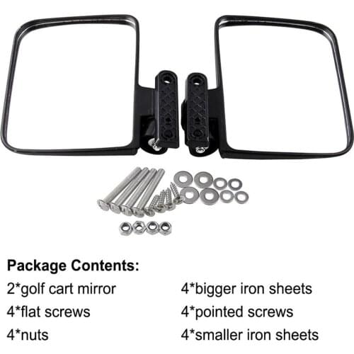 Golf Cart Mirrors Universal Folding Side View Mirrors Flexible Adjustment For Club Car For EZGO For Zone Carts