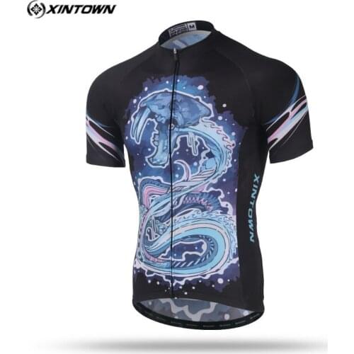 Xintown 2018 Dragon Cycling Clothing Outdoor Sport Polyester Cycling Jersey Men MTB Road Bike Jersey Full Zipper Bicycle Jersey