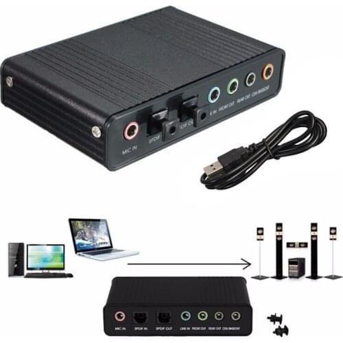 USB External Optical Fiber Sound Card Supports 5.1-Channel 7.1-Channel Sound Card, Suitable for Window/MAC OS
