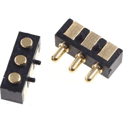 10 pcs Male Female Header Spring Pogo Pin 3 Pins Grid 2.5mm PCB Single Row 5.5mm Height SMT Right Angle Target Connector 3.5mm