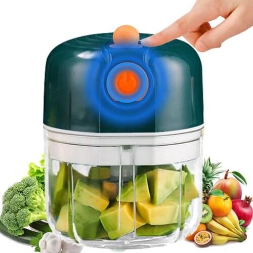 100/250ml Electric Wireless Mini Garlic Masher Ginger Grinder USB Charging Potato Chili Crusher Meat Mincer Kitchen Food Tools