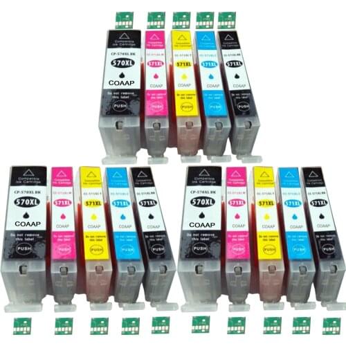 15 Ink cartridges for Compatible Canon 570 571 Pixma MG 5750 5751 5752 5753 6850 6851 6852 6853 7750 7751 7752 7753