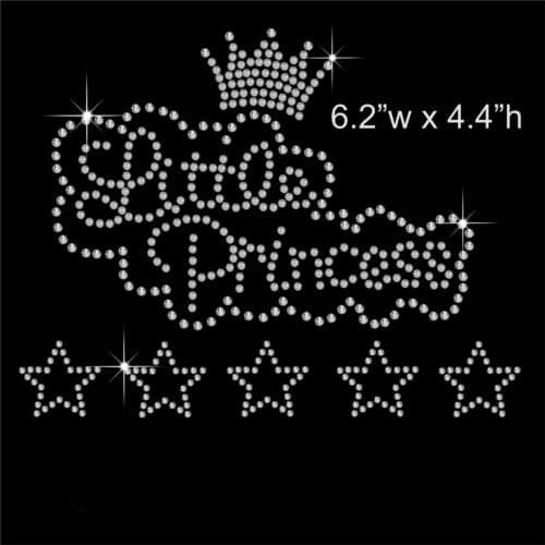 2pc/lot Little Princess transfers design iron on transfer patches hot fix rhinestone transfer motifs fixing rhinestones