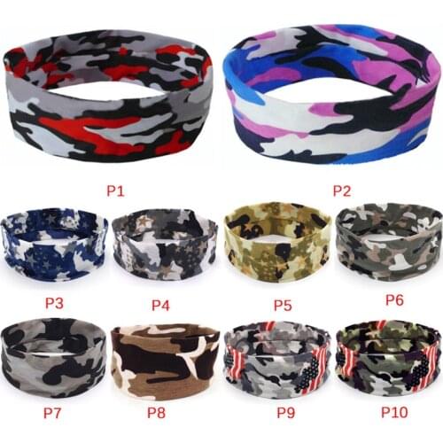 20*6CM Soft Camo Floral Sport Sweatband Headband Head Sweat Band Yoga Running Tennis Headscarf Silicone Anti-slip HairBand