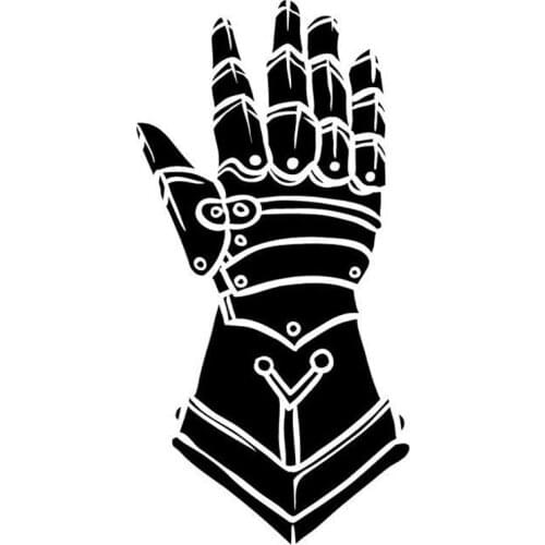 8.1cm*15.9cm Medieval Knights Glove Fashion Decor Car Sticker Car-Styling Black/Silver S3-6600