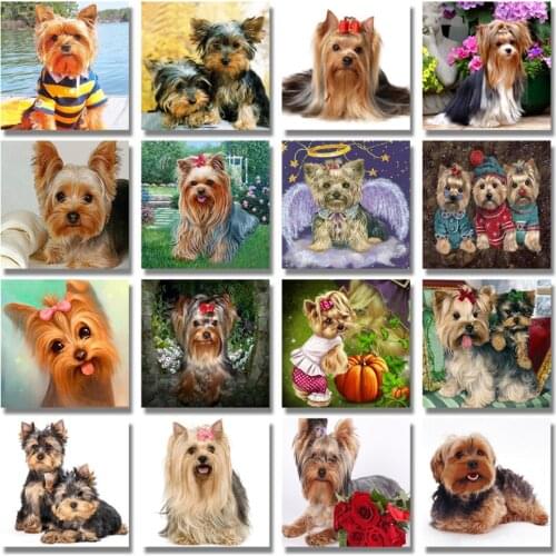 5D DIY Diamond Painting Yorkshire Terrier Full Round Drill Picture Of Rhinestones Diamond Embroidery Animal Paint With Diamonds