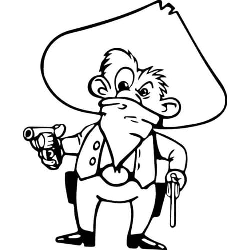 Cartoon Cowboy With Bandanna Car Sticker Vinyl Car Packaging Accessories Decal Products Cartoon Characters