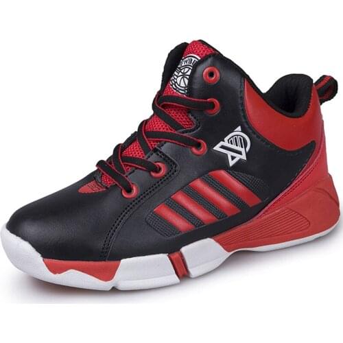 Boys Basketball Shoes Brand High Quality Leather Non-slip Top Kids Sneakers 2021 Children Sport Shoes Boy Trainer Basket Shoes