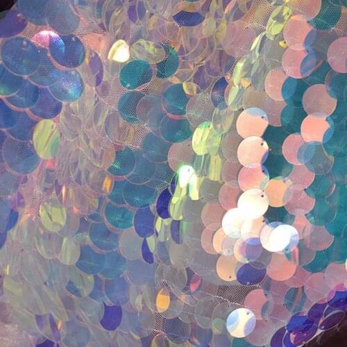 Bling Sequins Fabric Mermaid Skirt Cloth Wedding Illuminant Shiny
