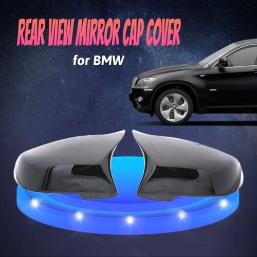 2pcs M Style Side Mirror Covers Horn Shape Black Replacement for BMW F10 F11 F18 GT 5GT F07 F06 F12 F13 F01 F02 2013-2017