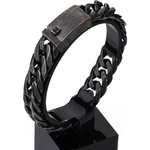 Man Jewel New Brushed Bike Chain Bracelets Punk Oxidized Dark Bicycle Chain Men Bracelet Vintage Male Stainless Steel Hand Chain