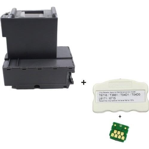 CISSPLAZA 1pc T04D10 T04D1 Maintenance Ink Tank + Chip resetter compatible for Epson L6168 L6178 L6198 L6170 L6190 L6191 L6171