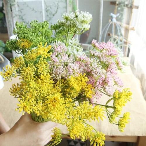 81CM 40PCS Ammi flower Home room dining table Decoration Wedding Holding Flowers Home bush decorative fake flowers