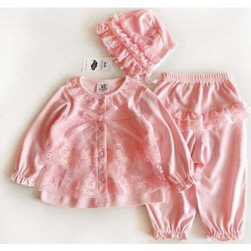 3 Pcs cute newborn baby girl clothes set 1st birthday photography set 2018 baby clothing baby hat shoes headband lace baby suit