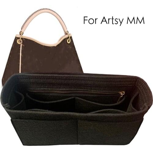 For Artsy Felt Cloth Insert Bag Organizer Makeup Handbag shaper on the go Organizer Portable Cosmetic Bags