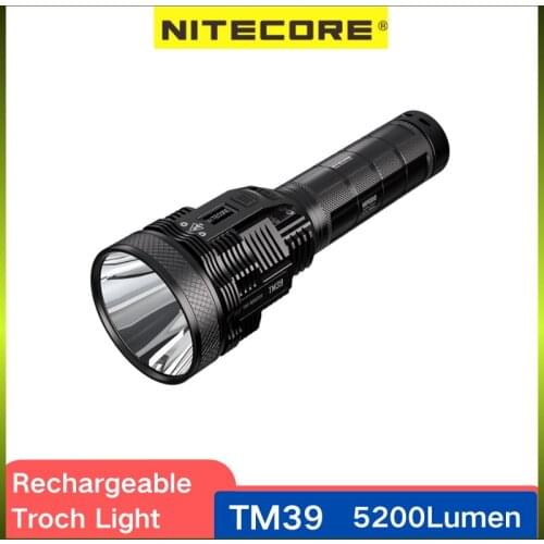 NITECORE TM39 Flashlight 5200Lumens USB Rechargeable Range 1500M 7 Lighting Modes Ultra High Performance Searchlight Trcoh Light