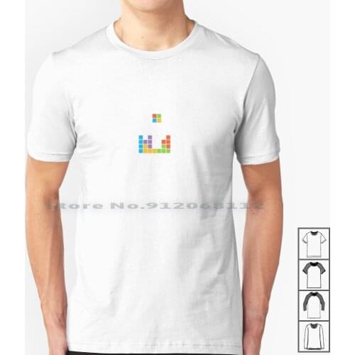Tetris Microsoft T Shirt 100% Cotton Tetris Microsoft Computers Windows Bill Gates Colour Rainbow Screen Future Technology