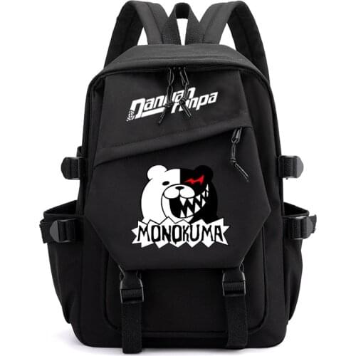 Anime Danganronpa Junko Chain Backpack For Women Men USB Charge Canvas Student Mochilas For Teenagers Boys Girls School Bags