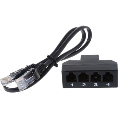 RJ11 6P4C Female To 4 Ethernet RJ45 8P8C Male F/M Adapter Converter Cable Phone G6DD