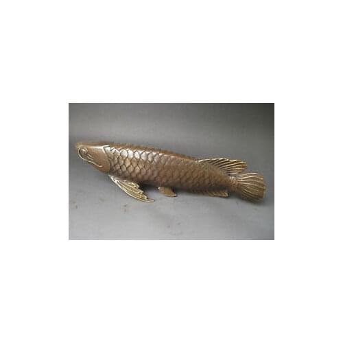 Chinese Old Bronze 11" Rare, Chinese Bronze copper Carved statue ' Fish every year ' decoration bronze factory outlets