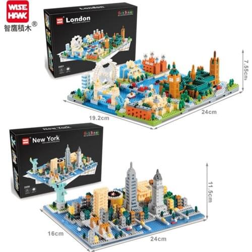 City New York London Street View Building Block Architecture America England Model Diamond Bricks Kits Toys Gifts