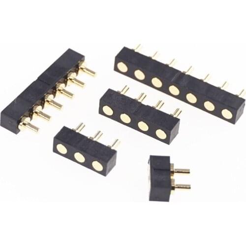 20 pcs Target Contact PAD Connector 2.54 Grid 2 3 4 5 6 7 Pin for Spring Loaded Pogo Header Strip Single Battery Power charge